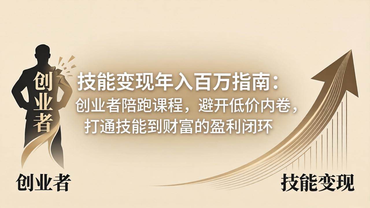 （18139期）技能变现年入百万指南：创业者陪跑课程，避开低价内卷，打通技能到财富的盈利闭环-777网创网