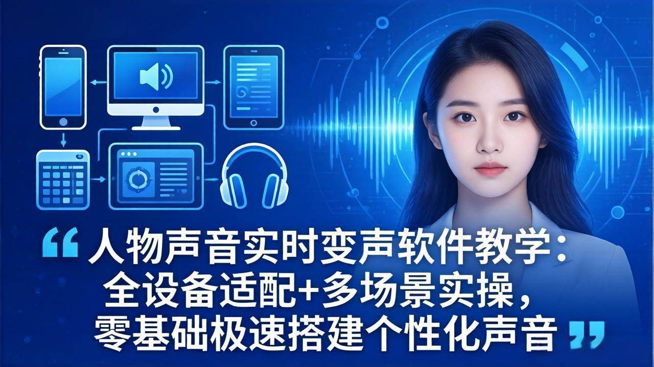 (18120期)人物声音实时变声软件教学:全设备适配+多场景实操,零基础极速搭建个性化声音-777网创网