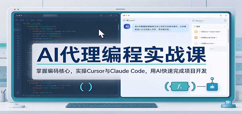 AI代理编程实战课:掌握编码核心,实操Cursor与Claude Code,用AI快速完成项目开发-777网创网