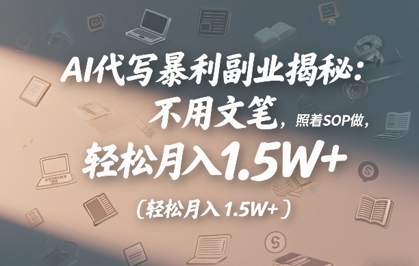 AI代写暴利副业揭秘:不用文笔,照着SOP做,轻松月入1.5W+-777网创网