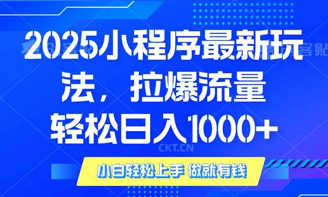 (14028期)2025年小程序最新玩法,流量直接拉爆,单日稳定变现1000+-777网创网
