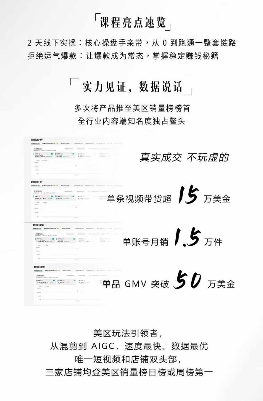 图片[2]-AIGC×TikTok美区短视频带货线下课；两天一夜完整回放，12小时高清视频收录头部操盘手全流程教学-777网创网
