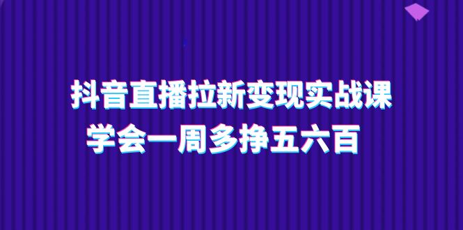 （11254期）抖音直播拉新变现实操课，学会一周多挣五六百（15节课）-777网创网