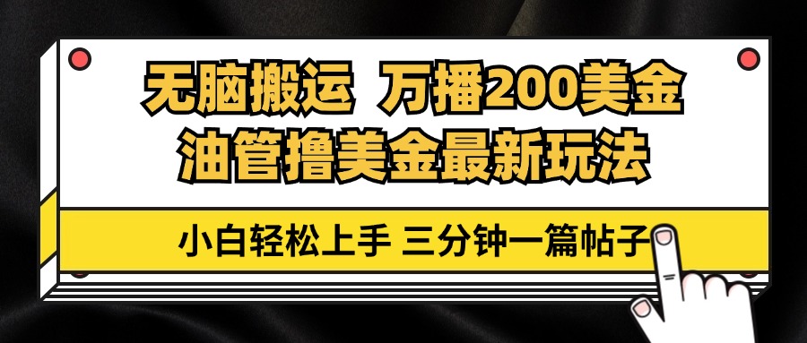 （13050期）油管无脑搬运撸美金玩法教学，万播200刀，三分钟一篇帖子，小白轻松上手-777网创网