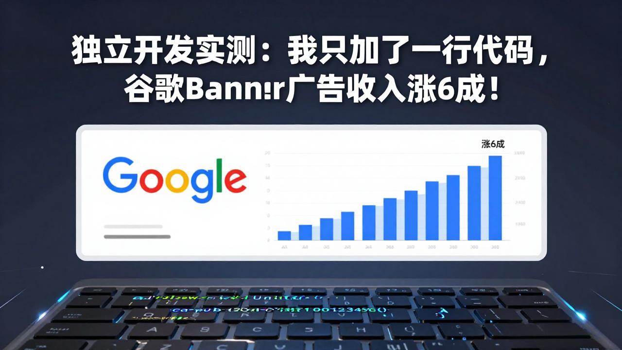 （17574期）付费文章：独立开发实测：我只加了一行代码，谷歌Banner广告收入涨6成！-777网创网