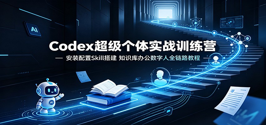 Codex超级个体实战训练营：安装配置Skill搭建，知识库办公数字人全链路教程-777网创网