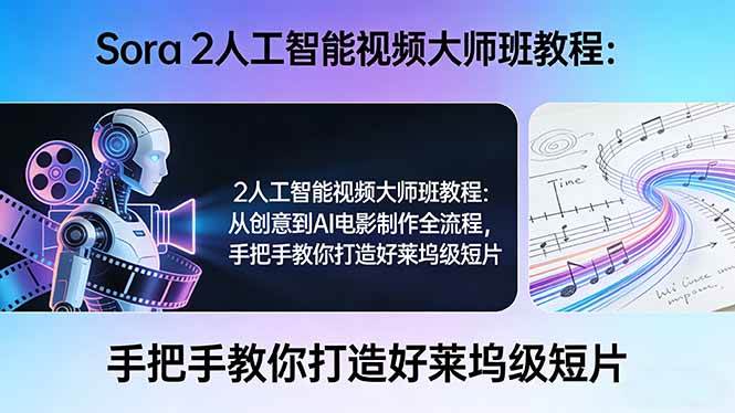 (17688期)Sora 2人工智能视频大师班教程:从创意到AI电影制作全流程,手把手教你打造好莱坞级短片 (17688期)Sora 2人工智能视频大师班教程:从创意到AI电影制作全流程,手把手教你打造好莱坞级短片