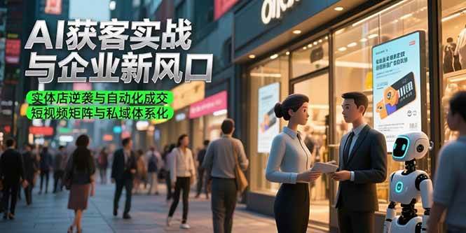 （15348期）AI获客实战与企业新风口，实体店逆袭与自动化成交 短视频矩阵与私域体系化-777网创网