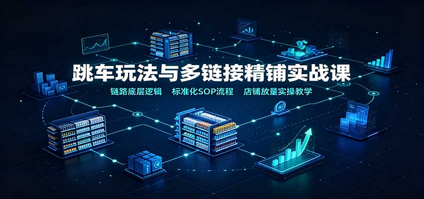 跳车玩法与多链接精铺实战课：链路底层逻辑，标准化SOP流程，店铺放量实操教学-777网创网