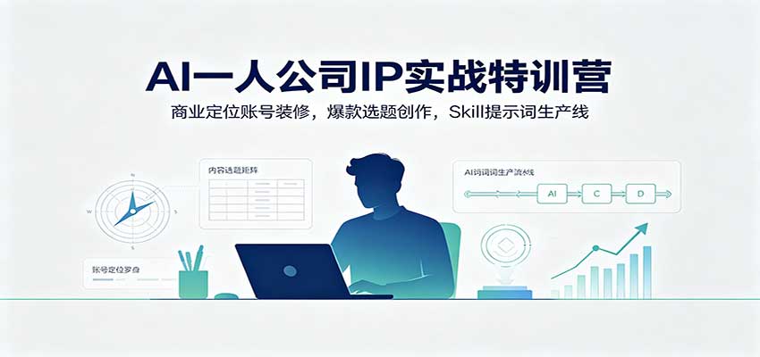 AI一人公司IP实战特训营：商业定位账号装修，爆款选题创作，Skill提示词生产线-777网创网