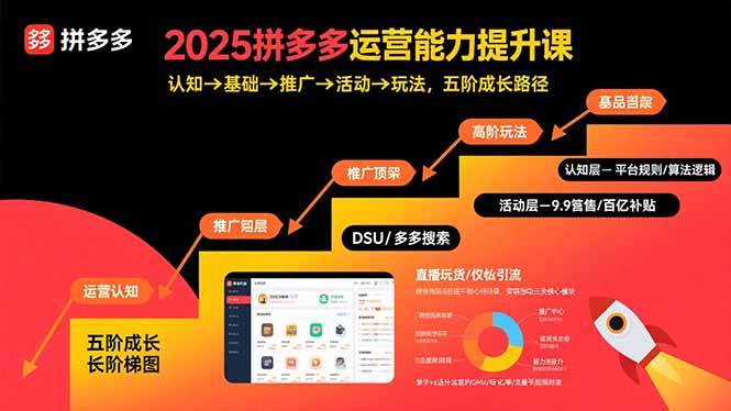 (15826期)2025拼多多运营能力提升课:认知→基础→推广→活动→玩法,五阶成长路径-777网创网
