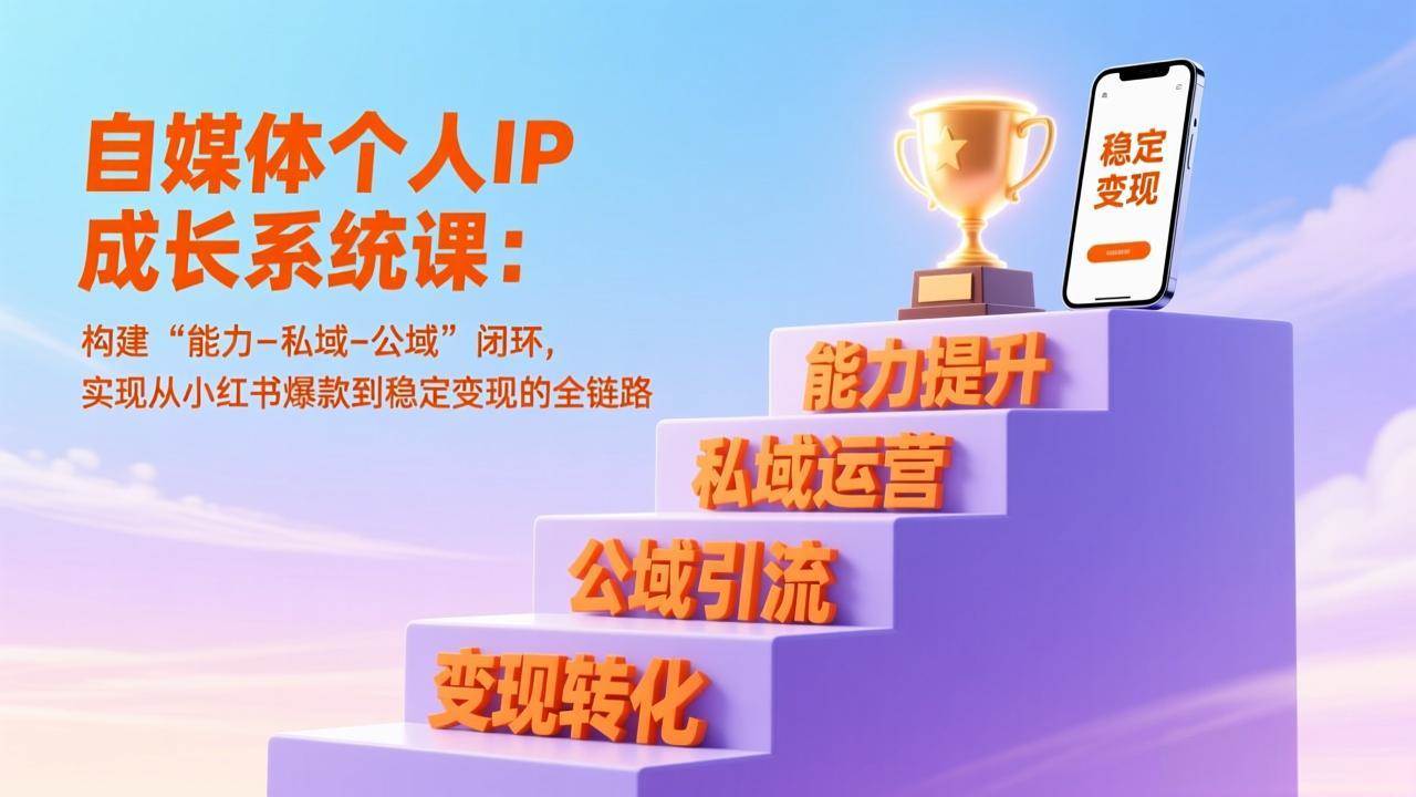 （17192期）自媒体个人IP成长系统课：构建“能力-私域-公域”闭环，实现从小红书爆款到稳定变现的全链路-777网创网