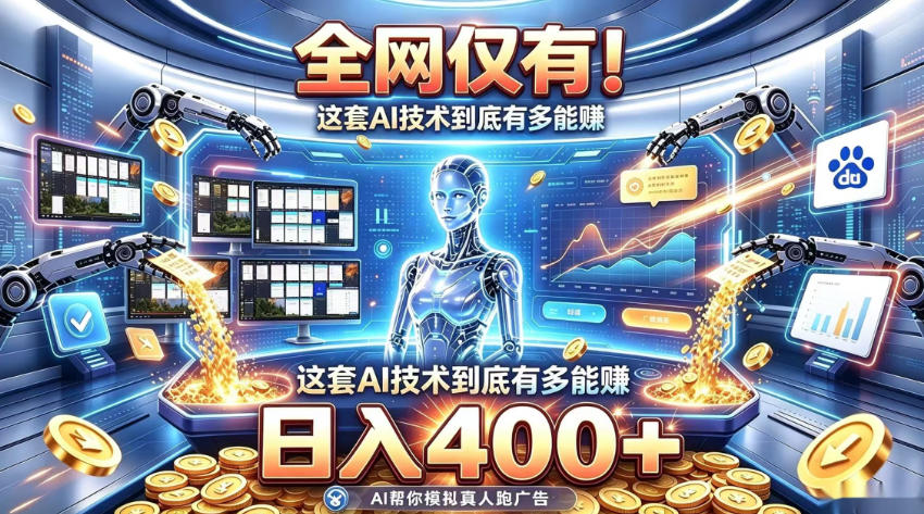全网仅有！这套AI技术到底有多能賺，日入400+，无需人工干预，实现真正被动变现【揭秘】-777网创网