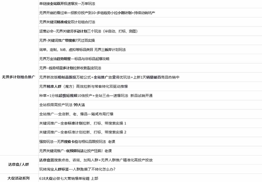 图片[2]-2026淘天开单秘籍PRO实战陪跑课程：全套落地运营玩法，一站式解决淘宝流量低、不出单难题(更新260823-777网创网