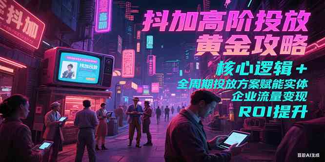 抖加高阶投放黄金攻略:核心逻辑全周期投放方案赋能实体企业流量变现 ROI 提升-777网创网