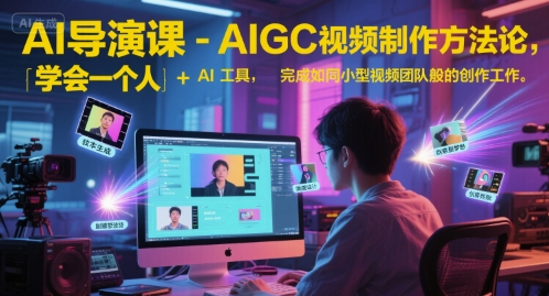 AI导演课-AIGC视频制作方法论,学会一个人+AI工具,完成如同小型视频团队般的创作工作,实现导演梦-777网创网