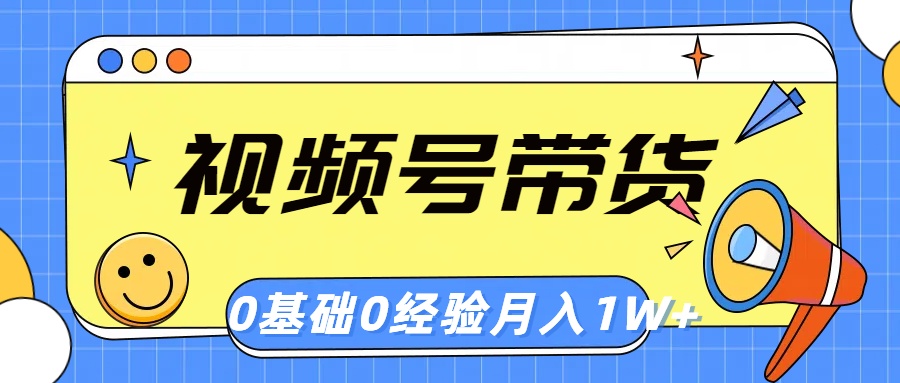 (10723期)视频号轻创业带货,零基础,零经验,月入1w+-777网创网