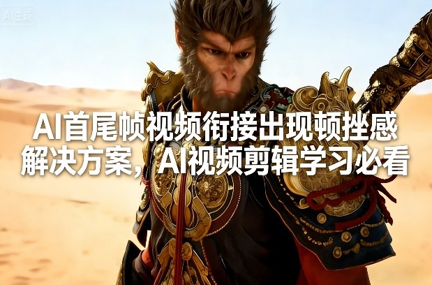AI首尾帧视频衔接出现顿挫感解决方案，AI视频剪辑学习必看-777网创网