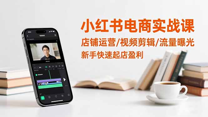 小红书电商实战课:店铺运营/视频剪辑/流量曝光,新手快速起店盈利-777网创网