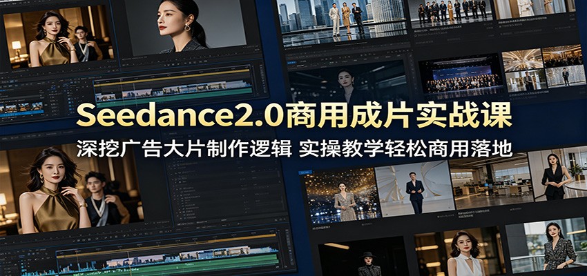 Seedance2.0商用成片实战课：深挖广告大片制作逻辑，实操教学轻松商用落地-777网创网