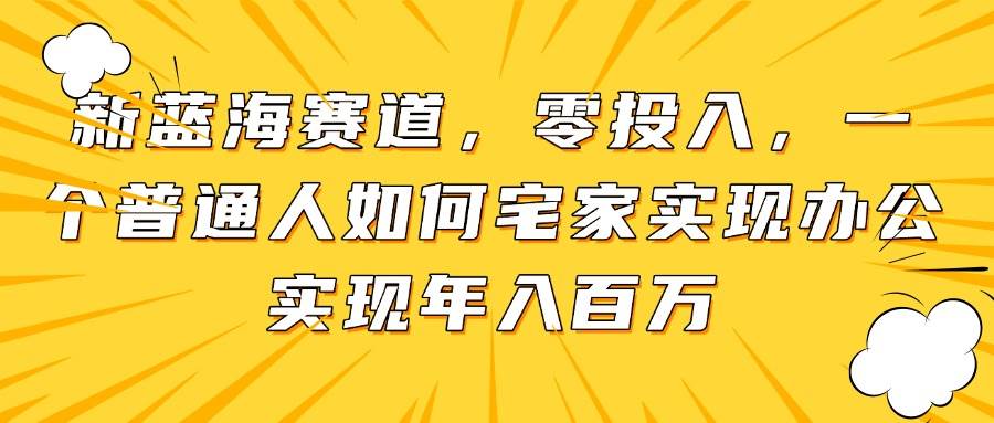（14700期）新蓝海赛道，零投入，一个普通人如何宅家办公实现年入百万-777网创网