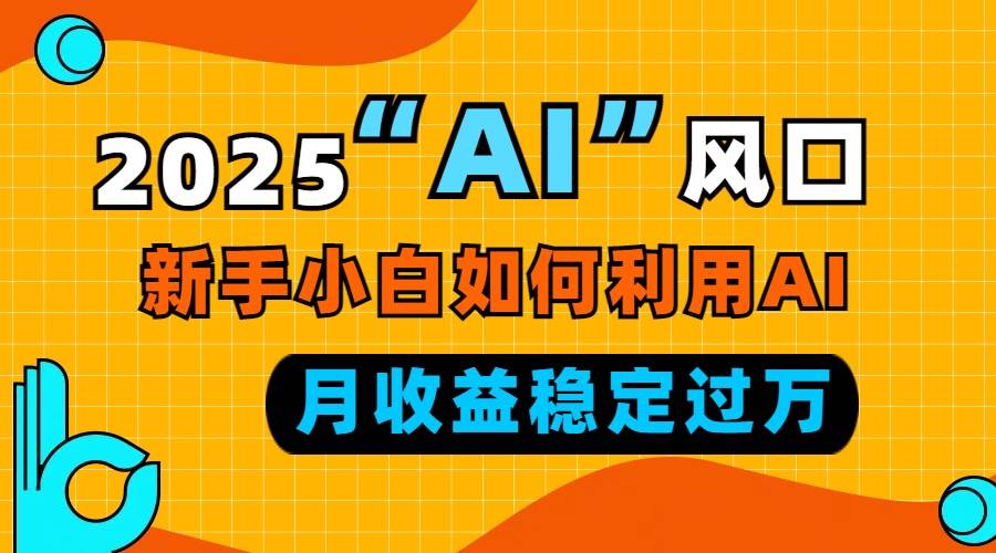 (13821期)2025“ AI ”风口,新手小白如何利用ai,每月收益稳定过万-777网创网