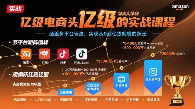 （15803期）亿级电商头部卖家的实战课程：涵盖多平台玩法，实现从0到亿级规模的跃迁-777网创网