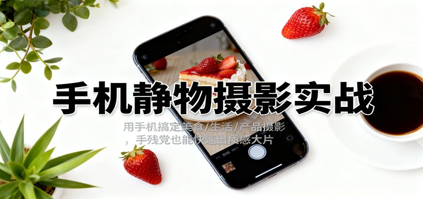 手机静物摄影实战，用手机搞定美食/生活/产品摄影，手残党也能快速出质感大片-777网创网