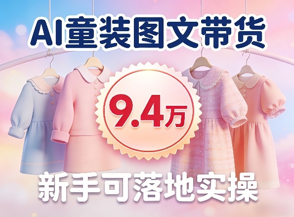 AI童装图文带货拆解，累计出单9.4W，新手可落地实操-777网创网
