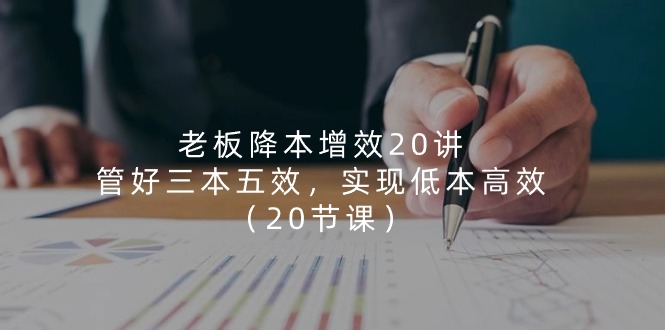（11238期）老板 降本增效20讲，管好 三本五效，实现低本高效（20节课）-777网创网