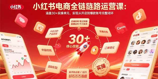 （15751期）小红书电商全链路运营课：涵盖30+实操单元，实现从开店到爆款账号完整闭环-777网创网