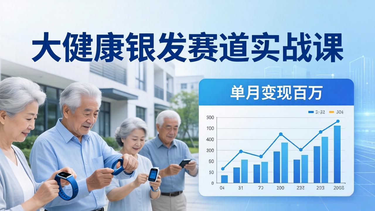 大健康银发赛道实战课:拆解视频号线索型 IP 单月变现百万逻辑,教你精准获客高效变现-777网创网