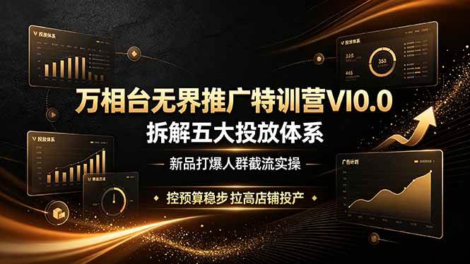 （19184期）万相台无界推广特训营VI0.0，拆解五大投放体系，新品打爆人群截流实操，控预算稳步拉高店铺投产-777网创网