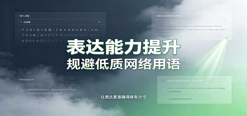 表达能力提升：语言塑造思想逻辑，规避低质网络用语，强化心智感知-777网创网