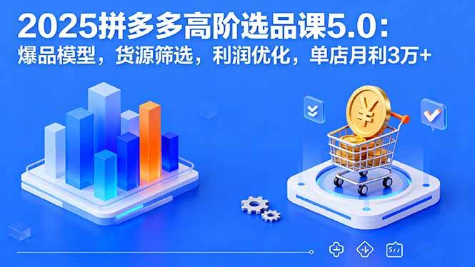 （16019期）2025拼多多高阶选品课5.0：爆品模型，货源筛选，利润优化，单店月利3万+-777网创网