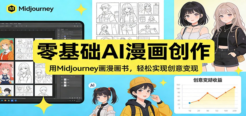 零基础AI漫画创作:用Midjourney画漫画书,轻松实现创意变现 零基础AI漫画创作:用Midjourney画漫画书,轻松实现创意变现