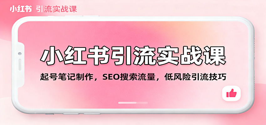小红书引流实战课:起号笔记制作,SEO搜索流量,低风险引流技巧 小红书引流实战课:起号笔记制作,SEO搜索流量,低风险引流技巧