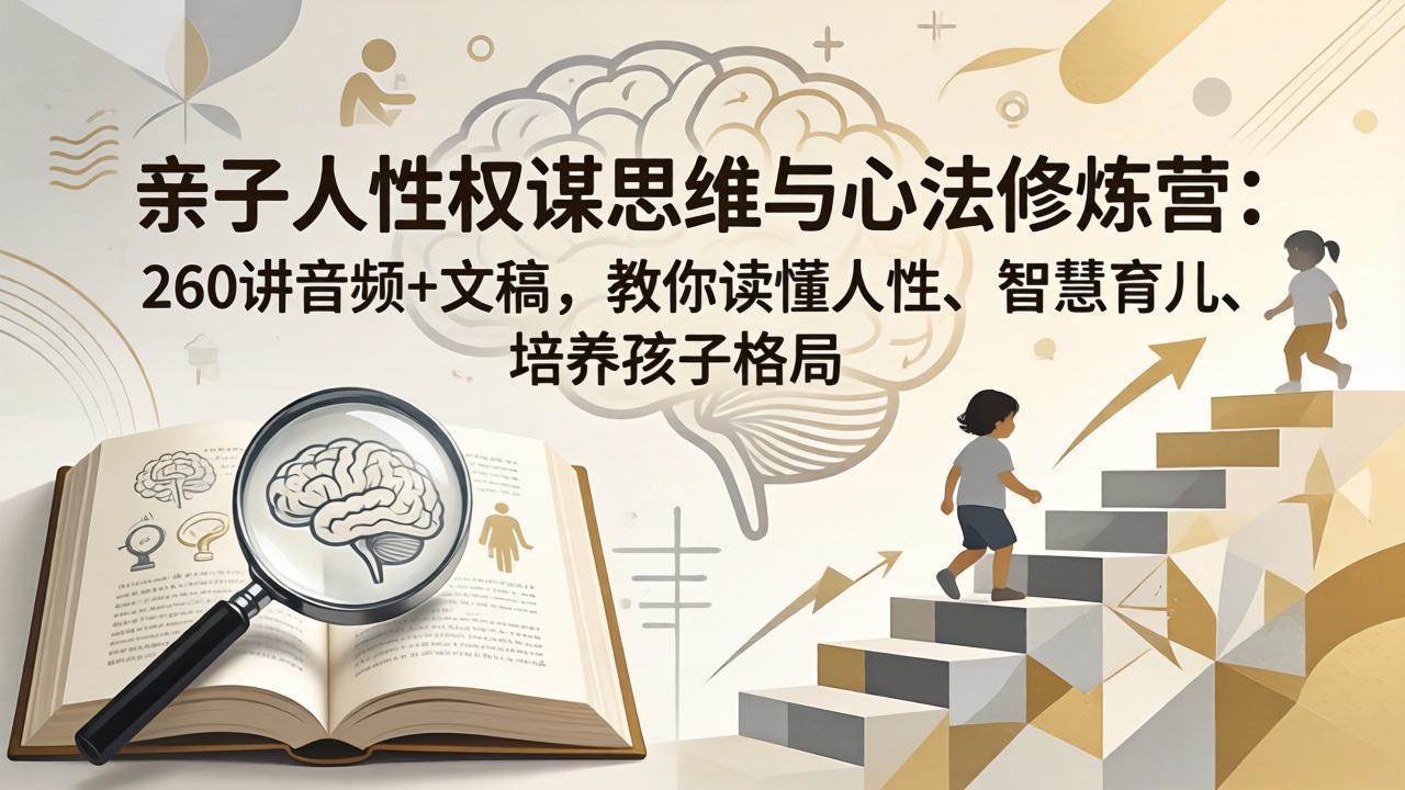 （18076期）亲子人性权谋思维与心法修炼营：260讲音频+文稿，教你读懂人性、智慧育儿、培养孩子格局-777网创网