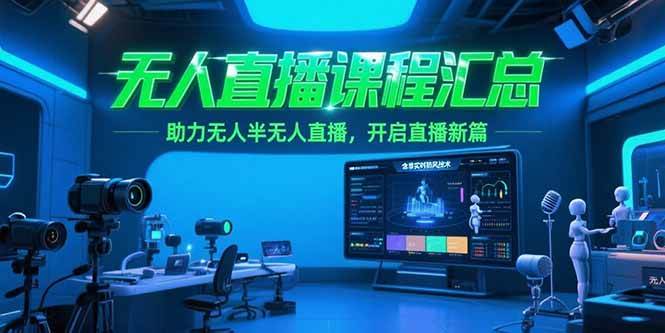 （15218期）无人直播课程汇总，含非实时防风技术，助力无人半无人直播，开启直播新篇-777网创网