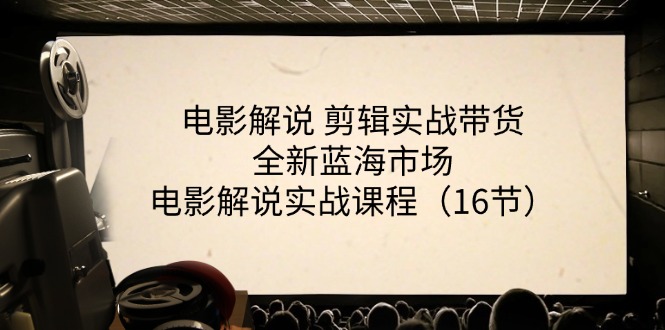（11367期）电影解说 剪辑实战带货全新蓝海市场，电影解说实战课程（16节）-777网创网