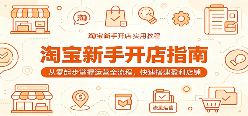 淘宝新手开店指南：从零起步掌握运营全流程，快速搭建盈利店铺-777网创网