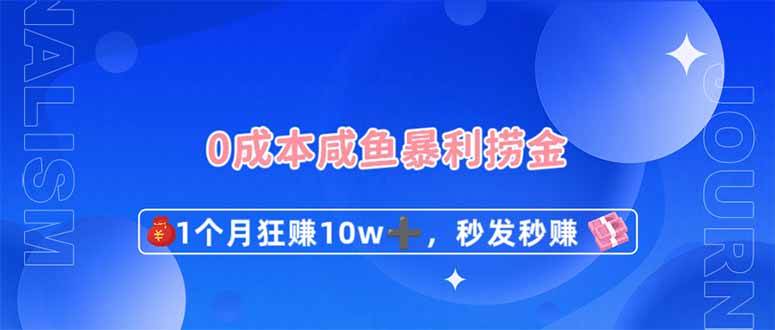 (14257期)0成本闲鱼暴利捞金,1个月狂赚10W+,秒发秒赚新玩法-777网创网