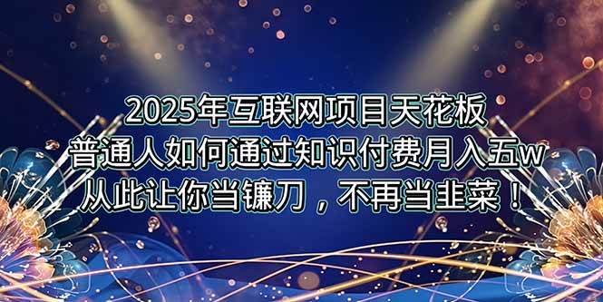 （15354期）2025年互联网项目天花板，普通人如何通过卖项目实现逆风翻盘，月入5W＋！-777网创网