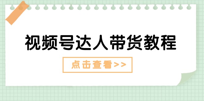 (11162期)视频号达人带货教程:达人剧情打法(长期)+达人带货广告(短期)-777网创网