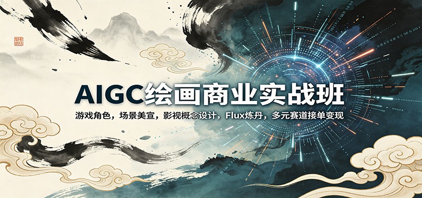 AIGC绘画商业实战班：游戏角色，场景美宣，影视概念设计，Flux炼丹，多元赛道接单变现-777网创网