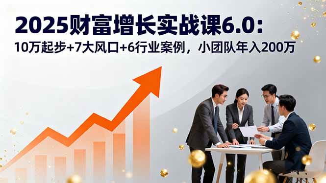 （16004期）2025财富增长实战课6.0：10万起步+7大风口+6行业案例，小团队年入200万-777网创网