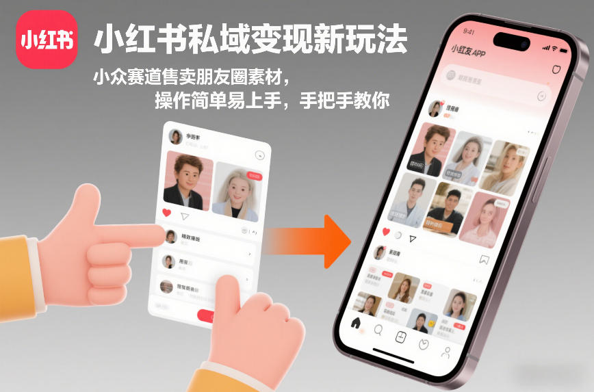 小红书私域变现新玩法，小众赛道售卖朋友圈素材，操作简单易上手，手把手教你-777网创网
