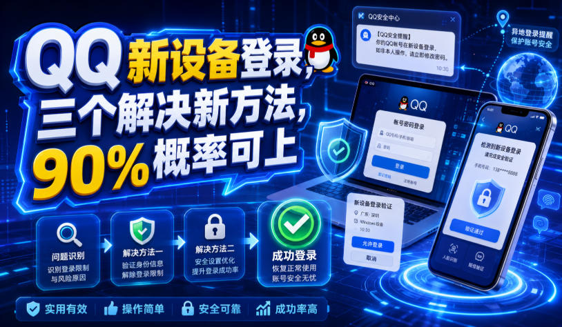 QQ新设备登录，三个解决新方法，90%概率可上-777网创网
