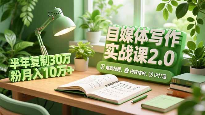 （16734期）自媒体写作实战课2.0，爆款标题、内容结构、IP打造，半年复制30万粉月入10万+-777网创网
