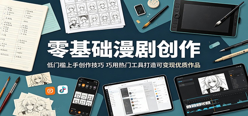 零基础漫剧创作：低门槛上手创作技巧，巧用热门工具打造可变现优质作品-777网创网